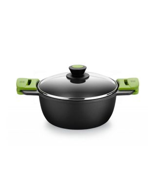 Cacerola Alta Bra Prior con Tapa de Cristal 24cm