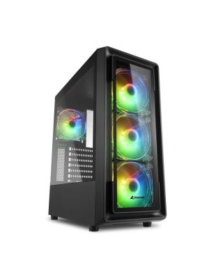 CAJA SHARKOON TK4 RGB ATX 2XUSB3.0 1XUSB2.0 SIN FUENTE NEGRO