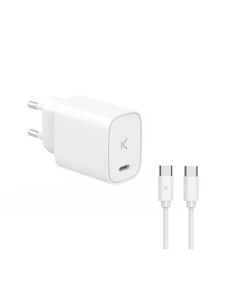 Cargador Pared Ksix 3A 20W USB Tipo C + Cable