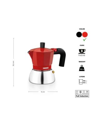 Cafetera Monix M863103 Apta para inducción 3 Tazas