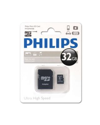 Memoria Micro SDHC Philips 32GB Clase 10 más Adaptador