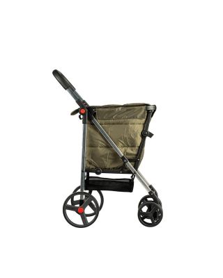 Carro de compra Rolser Basket Polar 4 Ruedas Grandes 2 Giratorias Plegable color kaki