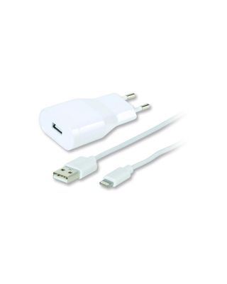 Cargador Pared 2.4A + Cable Lightning Vivanco 1,2 Metros Blanco