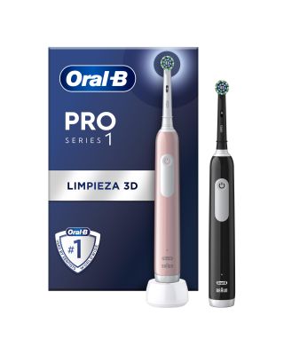 Pack 2 cepillos dentales Braun Oral-B PRO1 Christmas Rosa/Negro