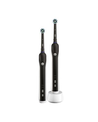 Oral-B Pro 1 790 Cepillo Eléctrico Recargable Con Tecnología De Braun, Pack Doble Con Mangos Con 2 Cabezales De Recambio