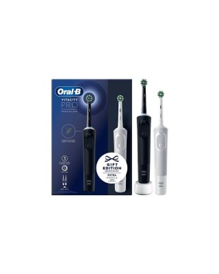 Cepillo eléctrico Braun Oral-B Vitality Pro Duo, Negro y Blanco