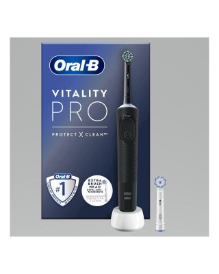 Oral-B Vitality Pro Cepillo Eléctrico Negro, Con 2 Cabezales, Diseñado Por Braun