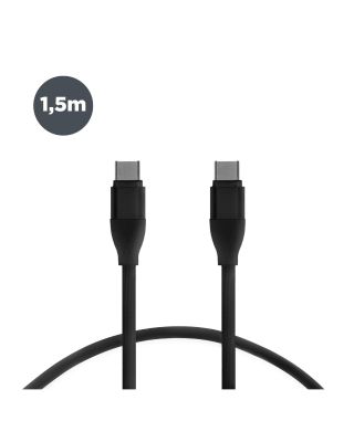 Cable Datos USB Tipo C- USB Tipo C 1,5 Metros Negro