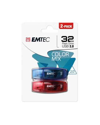 Pack 2 Pendrives 2.0 32 GB EMTEC Colores