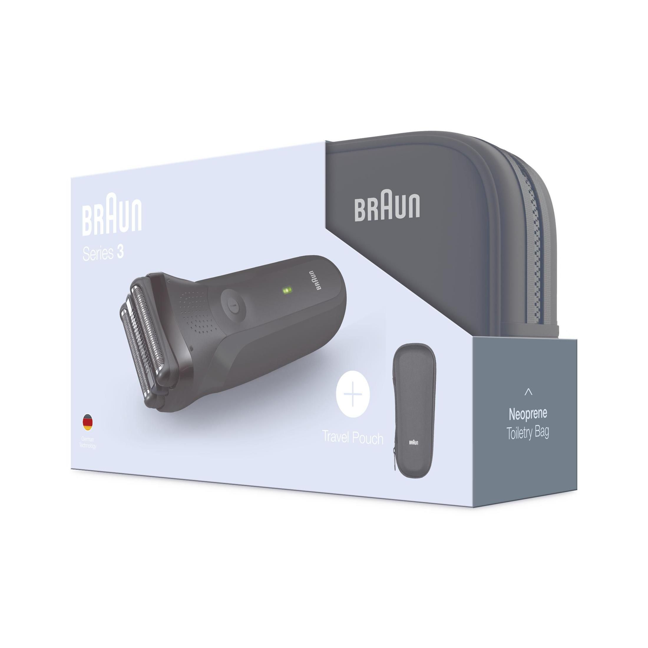 Afeitadora BRAUN 300TS con funda de neopreno negra